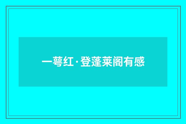 一萼红·登蓬莱阁有感