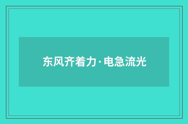 东风齐着力·电急流光