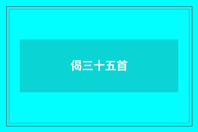 偈三十五首