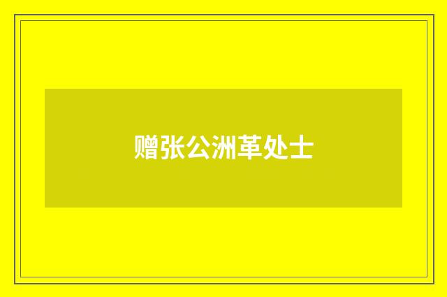 赠张公洲革处士