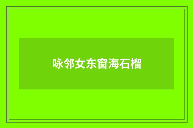 咏邻女东窗海石榴