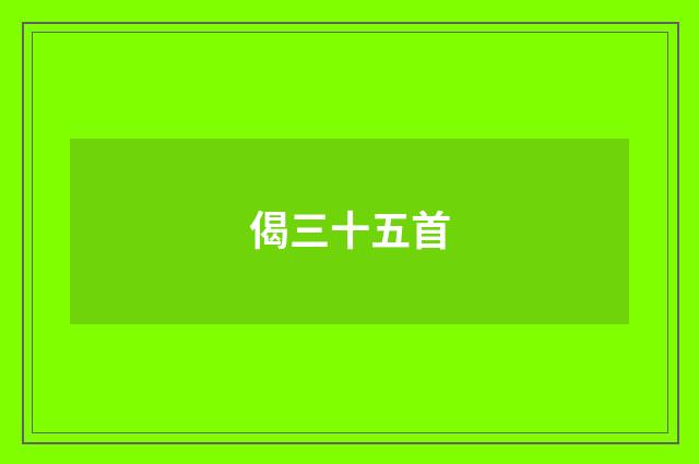 偈三十五首