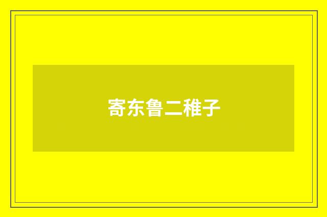 寄东鲁二稚子