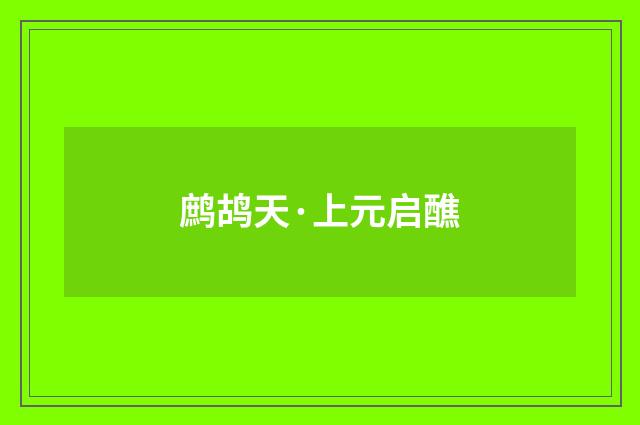 鹧鸪天·上元启醮
