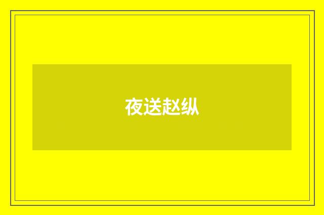 夜送赵纵