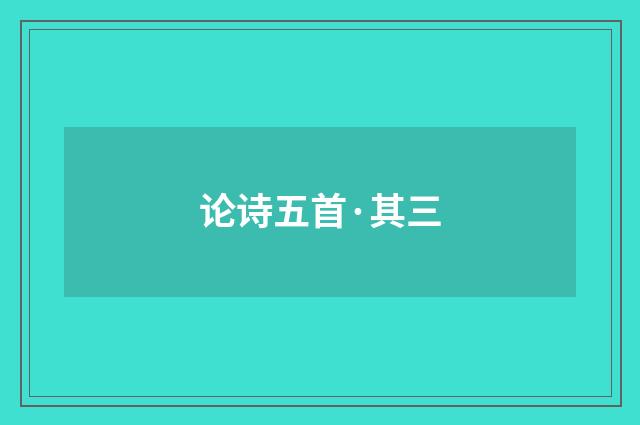 论诗五首·其三