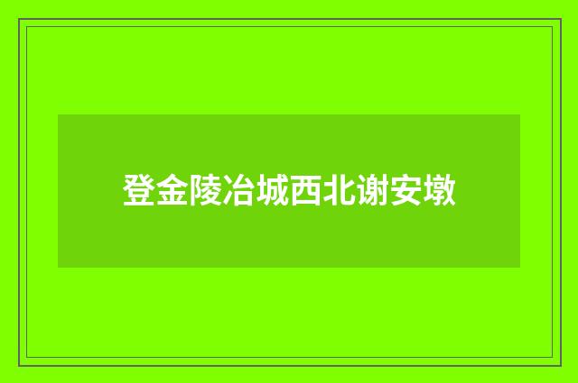 登金陵冶城西北谢安墩