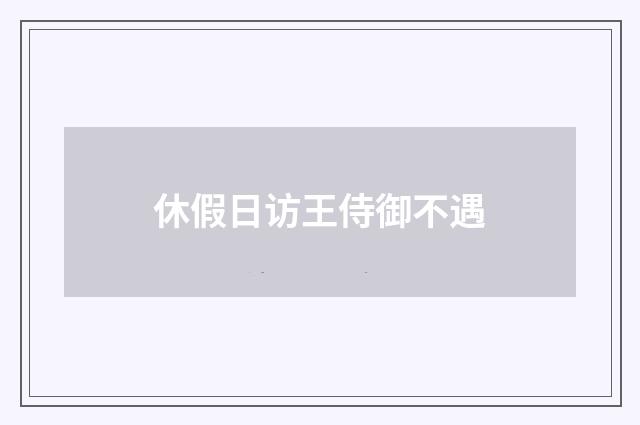 休假日访王侍御不遇