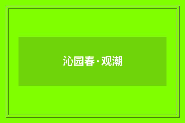 沁园春·观潮