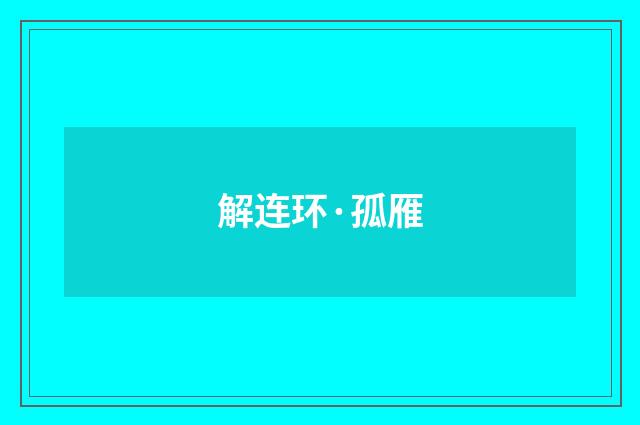 解连环·孤雁