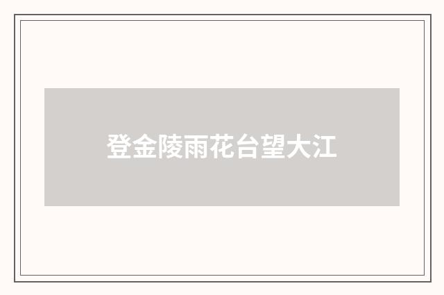 登金陵雨花台望大江