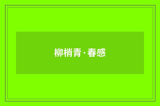 柳梢青·春感