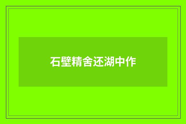 石壁精舍还湖中作
