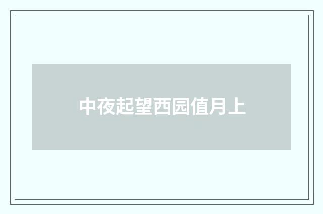 中夜起望西园值月上