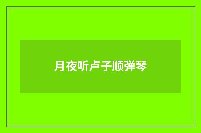 月夜听卢子顺弹琴