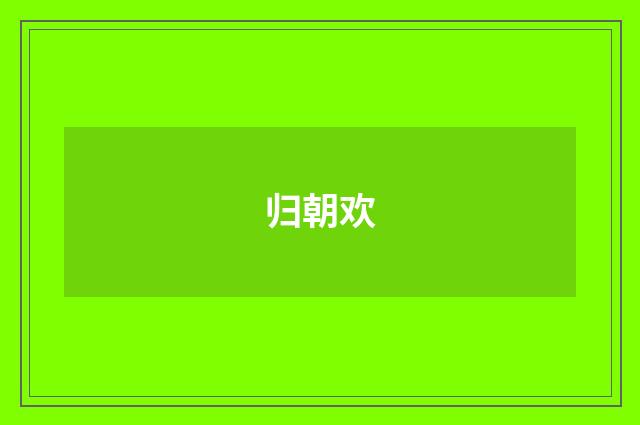 归朝欢