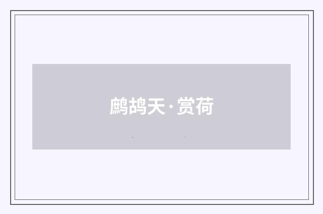 鹧鸪天·赏荷