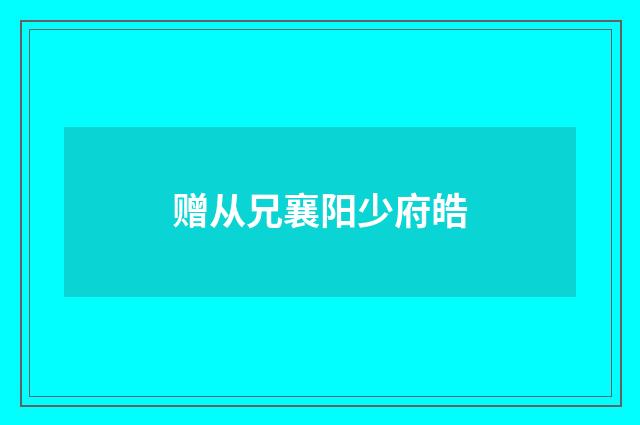 赠从兄襄阳少府皓