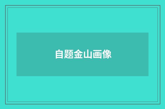 自题金山画像