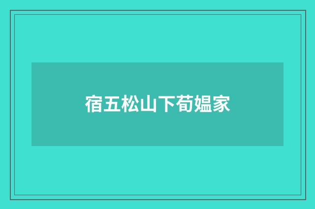 宿五松山下荀媪家