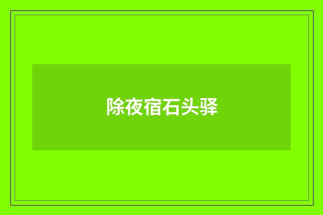 除夜宿石头驿