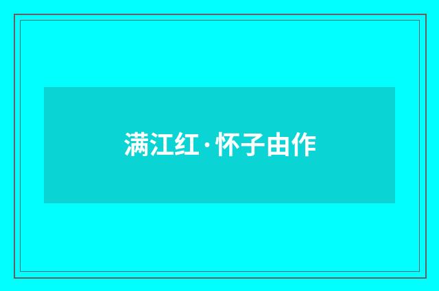 满江红·怀子由作