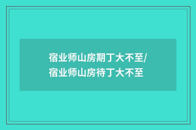 宿业师山房期丁大不至/宿业师山房待丁大不至