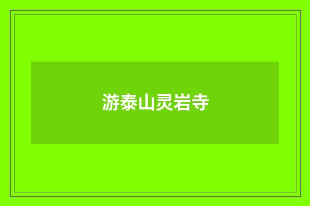 游泰山灵岩寺