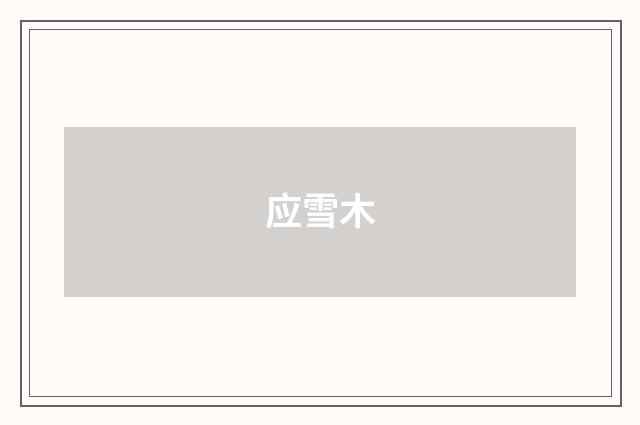 应雪木