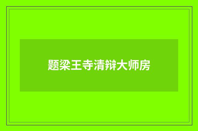 题梁王寺清辩大师房