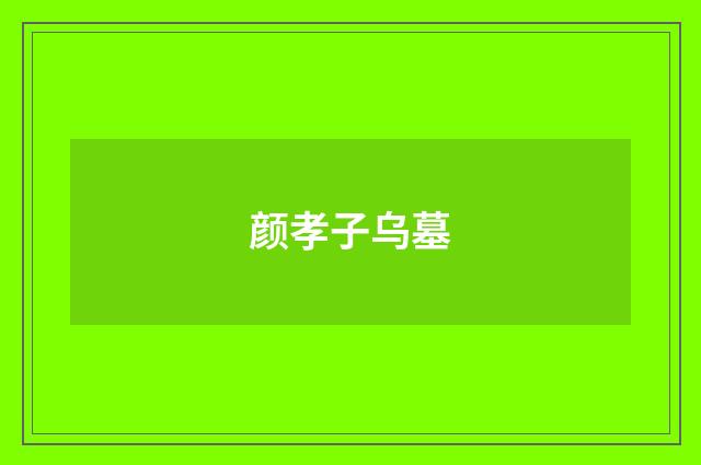 颜孝子乌墓