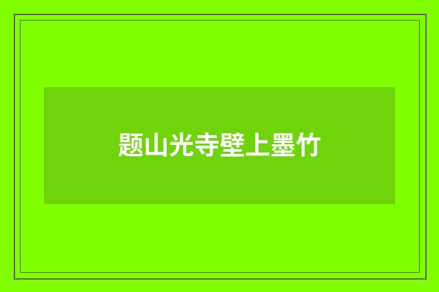 题山光寺壁上墨竹