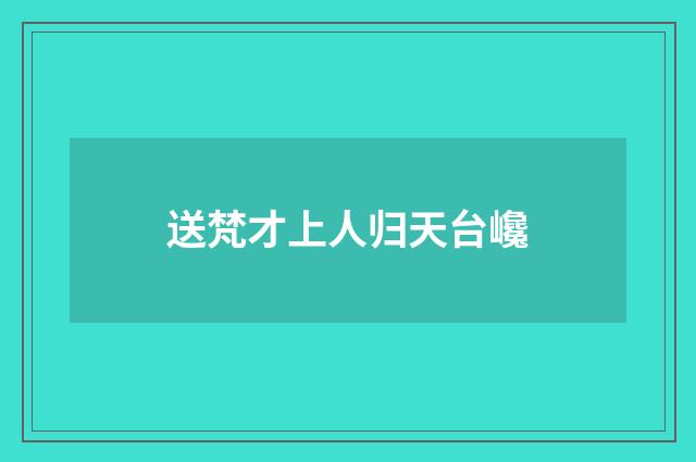 送梵才上人归天台巉