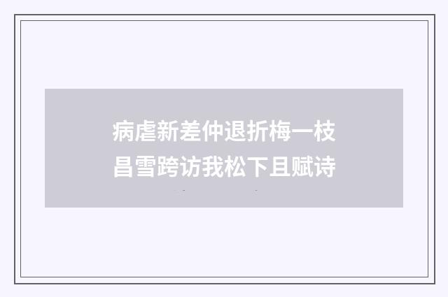 病虐新差仲退折梅一枝昌雪跨访我松下且赋诗