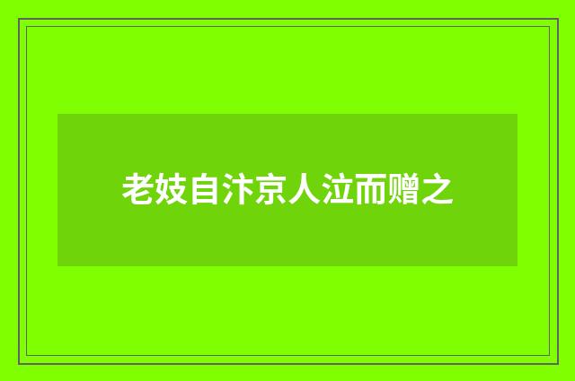 老妓自汴京人泣而赠之