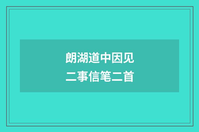 朗湖道中因见二事信笔二首
