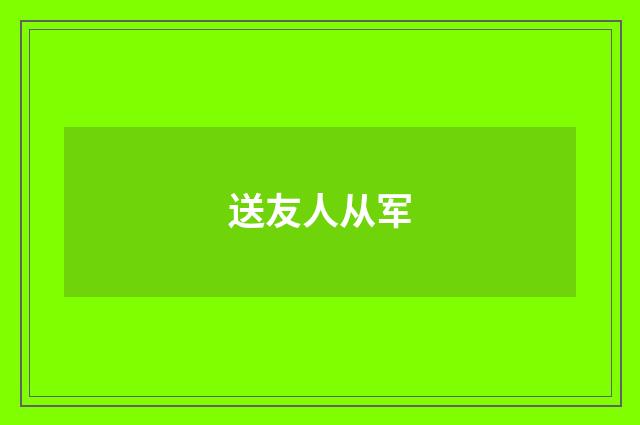 送友人从军