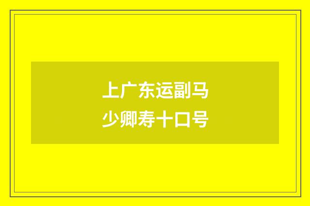 上广东运副马少卿寿十口号