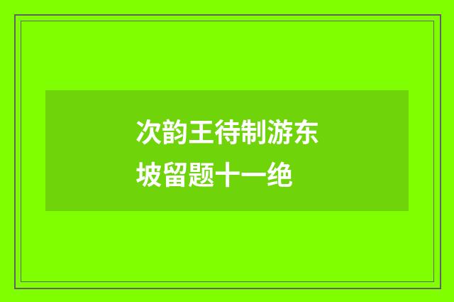 次韵王待制游东坡留题十一绝
