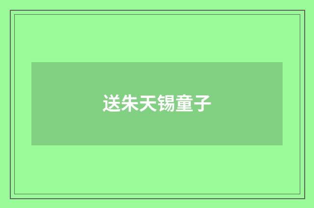 送朱天锡童子