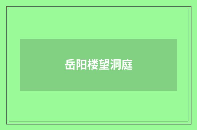 岳阳楼望洞庭