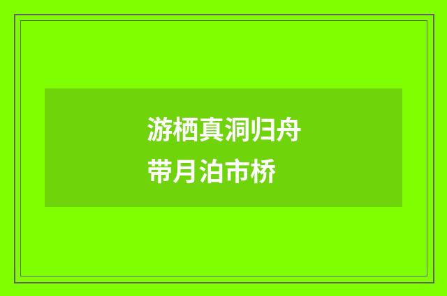 游栖真洞归舟带月泊市桥