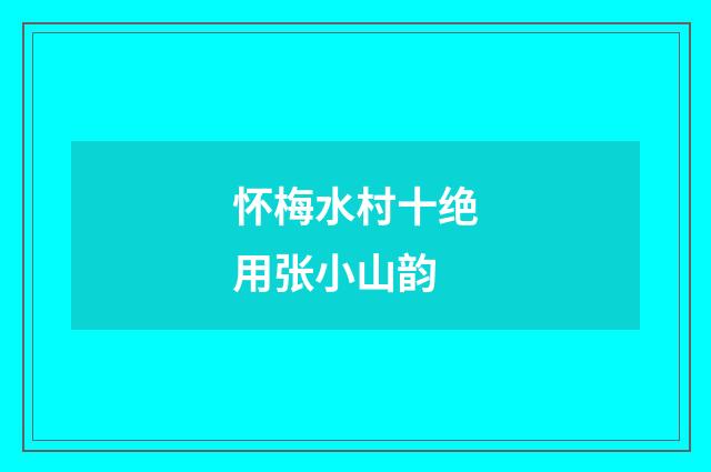 怀梅水村十绝用张小山韵