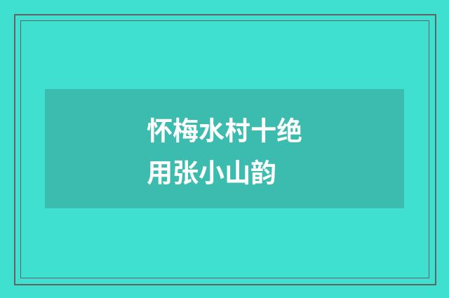 怀梅水村十绝用张小山韵