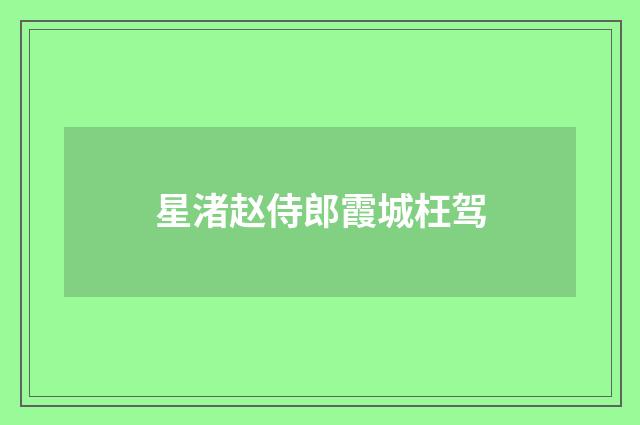 星渚赵侍郎霞城枉驾