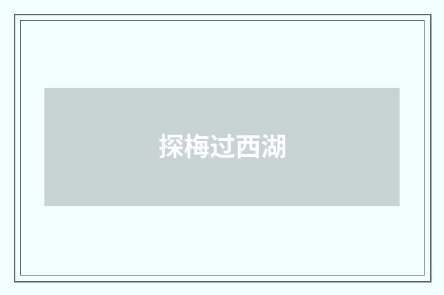 探梅过西湖