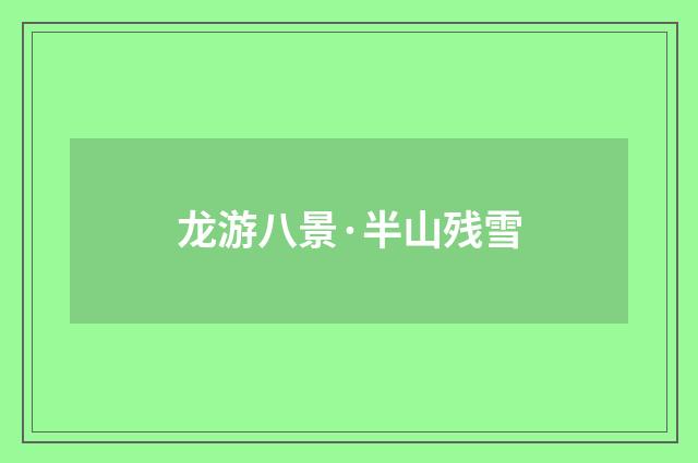 龙游八景·半山残雪