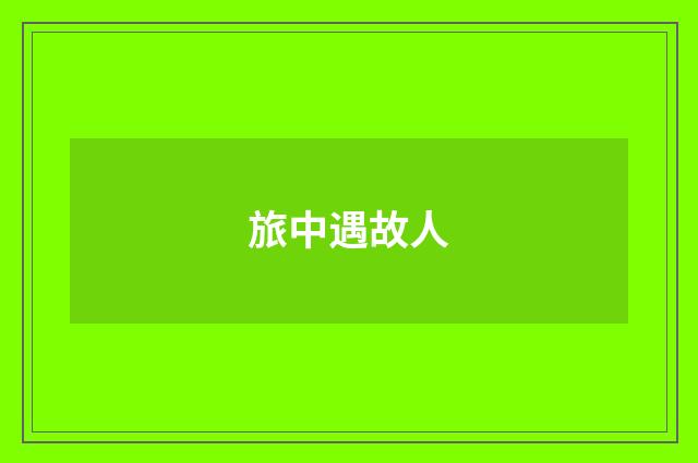 旅中遇故人
