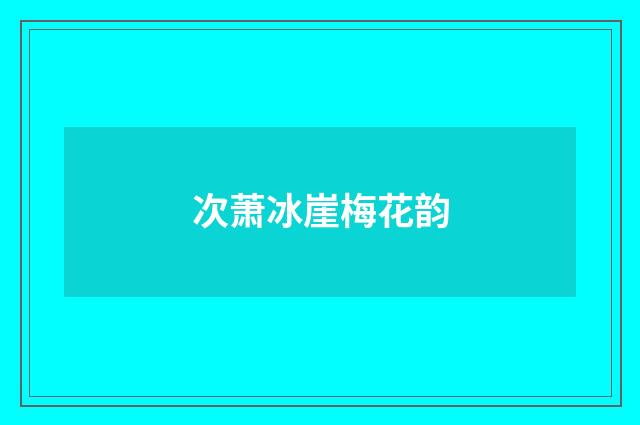 次萧冰崖梅花韵