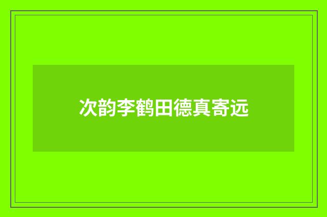 次韵李鹤田德真寄远